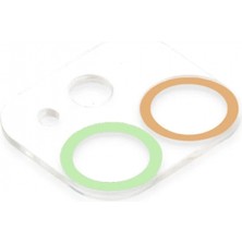 Marsilyan iPhone 12 Mini Renkli Kamera Lens Koruma Cam - Turuncu-Yeşil