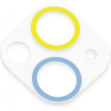 Marsilyan iPhone 13 Renkli Kamera Lens Koruma Cam - Sarı-Mavi