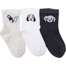 Hellobaby Hellobaby Erkek Bebek 3lü Soket Çorap Hayvan Baskılı Yok