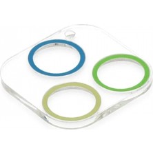 Marsilyan iPhone 12 Pro Renkli Kamera Lens Koruma Cam - Yeşil-Sarı