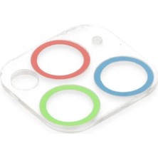 Marsilyan iPhone 11 Pro Renkli Kamera Lens Koruma Cam - Mavi-Yeşil