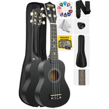 Ukulele UKX-901BK Siyah Soprano Çanta ile Taşınabilirlik ve Ses Kalitesi