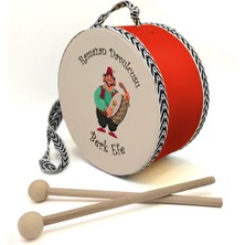 Kırmızı Çocuk Davulu, Gerçek Deri, Isimli, 1-5 Yaş Için Eğlenceli Oyuncak