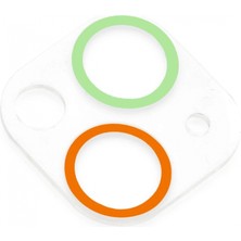 Marsilyan iPhone 13 Mini Renkli Kamera Lens Koruma Cam - Turuncu-Yeşil