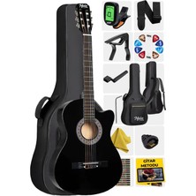 Siyah Klasik Gitar 4/4 Set (Çanta, Tuner, Askı, Capo, Pena)