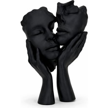 Peace Of Art Iki Yüzlü Soyut Insan Figürü – Minimal Siyah Biblo