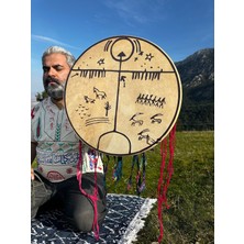 El Yapımı Şaman Davulu 27CM Kılıflı Geleneksel Tasarım