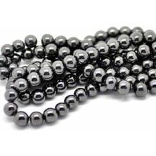 UltraMint 8 mm Hematit Doğal Taş Dizi Bileklik ve Tesbih Için Şık Takı Seti