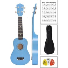 Açık Mavi Ukulele 54CM Seti Kılıf ve Pena ile Eğlenceli Müzik Deneyimi