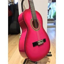 Klasik 3/4 Boy Gitar Pembe Kılıf ve Pena Hediye ile Müzik Keyfi