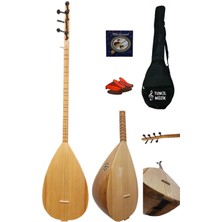 Uzun Sap Bağlama Saz Midi Set, Su Geçirmez Kılıf ve Yedek Tel ile