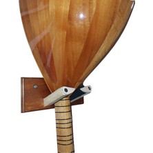 Ceviz Ahşap Bağlama Saz Cura Duvar Askısı ve Standı