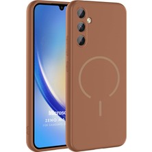 Microsonic Samsung Galaxy A34 Kılıf Zeno Magsafe Kahverengi