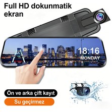 Conio Çift Lensli (Ön ve Arka) 4K Ultra Hd Araç Kamerası, Gece Görüşlü, Geri Görüş Kamerası, Park Modu ve 360° Panoramik Akış