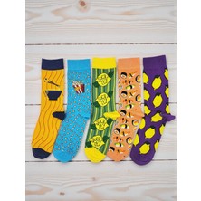 G Socks Eğlenceli Yiyecek Fast Food Desenli 5'li Renkli Çorap Seti