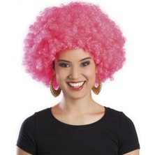 Marsilyan Pembe Renk Kıvırcık Afro Bonus Peruk