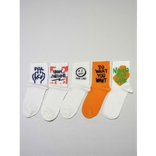 G Socks 5'li Eğlenceli Gym Spor Desenli Tenis Çorap Seti