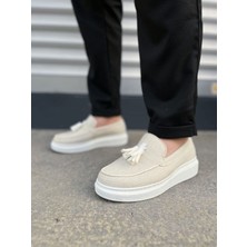 Zapatos Bağcıksız Keten Erkek Spor Klasik Ayakkabı Düz Taban Beyaz Malzeme ile Günlük Kullanıma Uygun