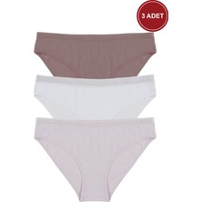 Koza İç Giyim Kadın 3'lü File Lastikli Pamuklu Külot