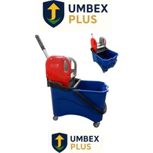 Umbex Tek Kovalı Plastik Temizlik Arabası Islak Mop Setli Paspas Arabası A Kalite Mop Setli