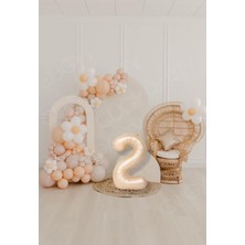 Deniz Kumu & Somon & Beyaz Papatyalı 80 Balonlu Retro Doğum Günü Parti Seti