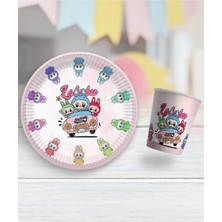 8 Li Tabak Bardak Labubu Temalı Doğum Günü Parti Süsü Malzemeleri