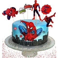 Örümcek Adam Pasta Üstü Kürdan Süsleri – 6 Adet