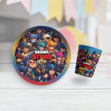 Brawl Stars Temalı Tabak ve Bardak Seti 8 Kişilik