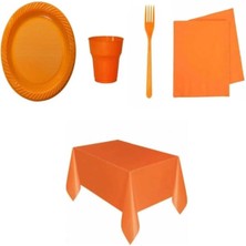 Turuncu Plastik Tabak 25 Li