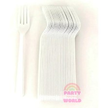 25 Li Renkli Plastik Kaliteli Çatal Parti ve Davetler Için Şık Seçim!