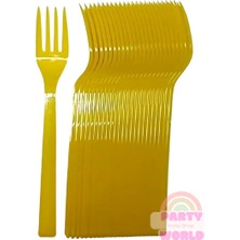 25 Li Renkli Plastik Kaliteli Çatal Parti ve Davetler Için Şık Seçim!