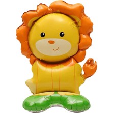 Ayaklı Aslan Folyo Balon-Lıon Foıl Balloon-Safari Temasına Uygundur (50X42CM)