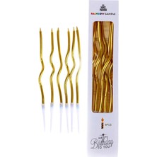 Kıvrımlı Spiral Gold Pasta Mumu