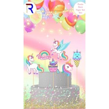 Pasta Üstü Figür Kürdan Süsleri – 6’lı Paket | Temalı Parti Cupcake Süsleri