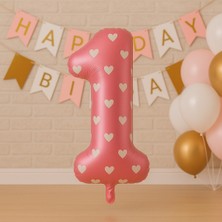 36 cm Pembe Rakam Folyo Balon