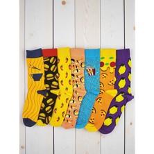 G Socks 7'li Yiyecek, Fast Food Desenli Havalı ve Tarz Renkli Çorap Seti