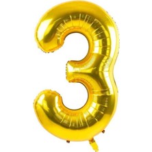 Folyo Balon Rakam Helyum Uyumlu 100 cm Gold Renk