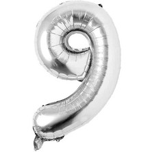 Folyo Balon Rakam Helyum Uyumlu 100 cm Gümüş Renk