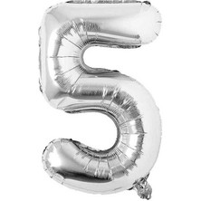 Folyo Balon Rakam Helyum Uyumlu 100 cm Gümüş Renk