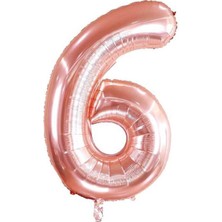 Folyo Balon Rakam Helyum Uyumlu 100 cm Rosegold Renk