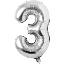 Folyo Balon Rakam Helyum Uyumlu 100 cm Gümüş Renk