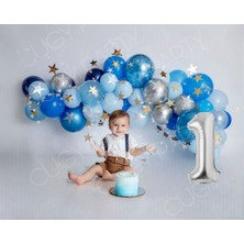 1 Yaş Mavi Erkek Çocuk Yıldız Banner Detaylı Doğum Günü Parti Seti