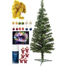 Yılbaşı Ağaç Seti 5 Metre Peri LED Işıklı ve Yılbaşı Süsleri Paketi, Kar Spreyi Setli Yılbaşı Ağacı