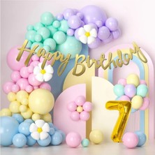 Makaron Balonlar Doğum Günü Konsepti Parti Eğlence Kutlama Balon Zincir