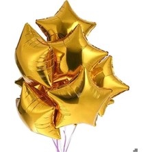 5 Adet Yıldız Folyo Balon 18 Inç  45 cm