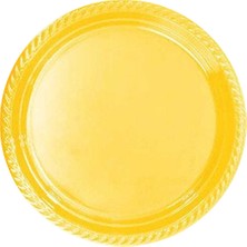 Sarı Tek Kullanımlık Plastik Tabak 22CM