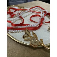 Söz&nişan Incili Kurdele Kırmızı Söz Nişan Kurdalesi