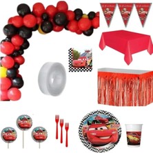 Cars Arabalar Şimşek Mcqueen Doğum Günü Parti Malzemeleri Seti 8 Kişilik Parti Konsepti