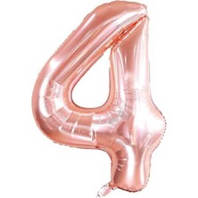 Folyo Balon Rakam Helyum Uyumlu 100 cm Rosegold Renk