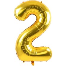 Folyo Balon Rakam Helyum Uyumlu 100 cm Gold Renk